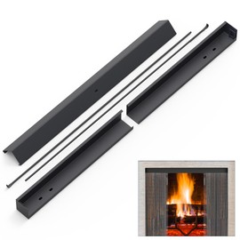 Pearwow Adjustable Curtain Rod & Valance Kit,Easy to Install Curtain Rod Kit for Fireplace Spark Screens,Black