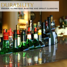 eHomeA2Z Free Flow Pourers Plastic Spouts Bar Snow Cone Supplies Ice Slushie (Blue, 12)