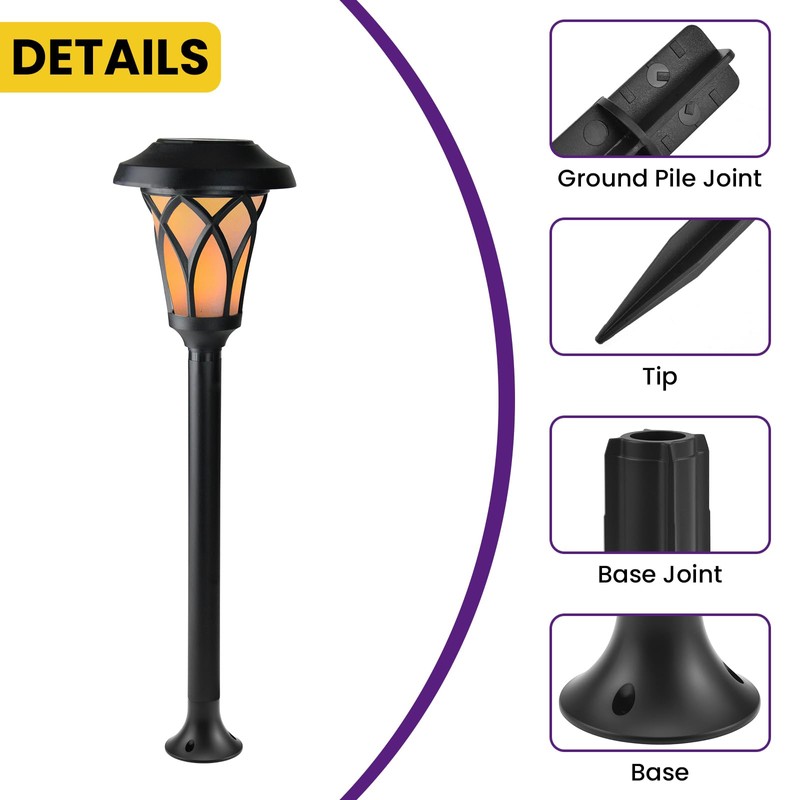 SATUY 10 Pcs Solar Light Ground Stakes Kit, ABS Plastic