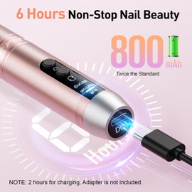 Cordless Nail Drill, Portable Electric Nail File with 11 in 1 Nail Drill Bits for Acrylic Gel Dip Powder Nails, Rechargable Efile Nail Drill Machine Kit for Home Manicure Pedicure, Gold