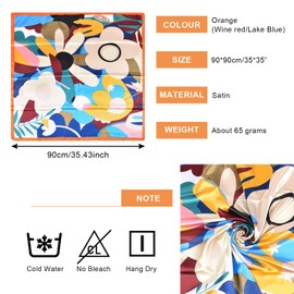 3 Pack Large Square Scarf, Headscarf for Women's Hair, Smooth Satin Scarves, Silk Head Scarf with Classic Patterned for Sleep, Beach or Gift - for Daily Wear, Parties or Decoration- 90 * 90cm