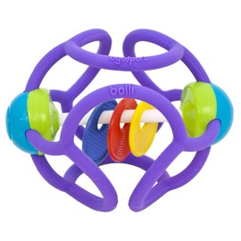 T-Rex Bolyrattle First Ball, Teeth Rattle, Squeeze and Nibble, Pull, Safe Material, Purple
