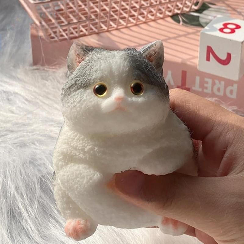 3D Soft Cat Soft Squeeze Toy Cute Soft Cat Finger