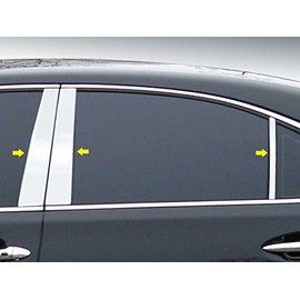 Stainless Polished Chrome Pillar Post Trim 6PC, Compatible with Lexus LS460 2007-2017 (4-Door, Sedan)