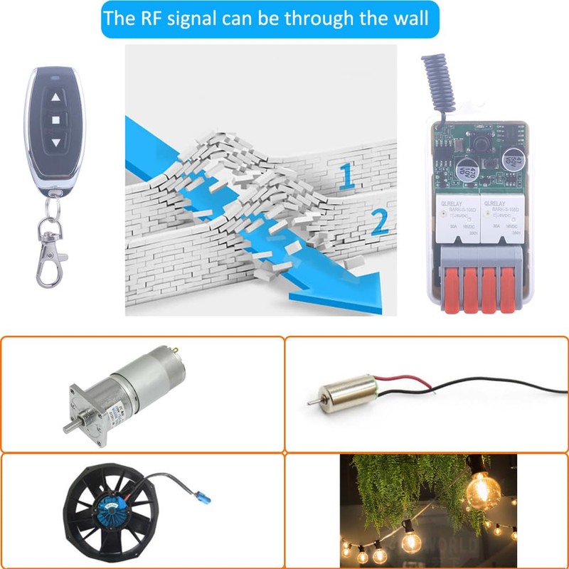 MANGOOD 12V Forward Reverse Remote Control Switch, DC 5V-30V 30A