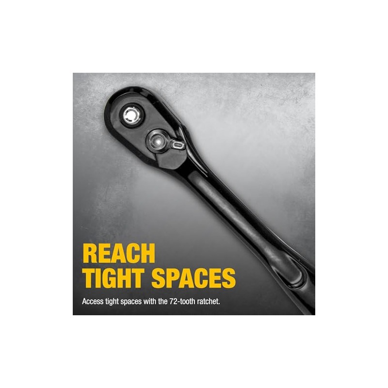 DEWALT Impact Socket Set with Ratchet, Metric/SAE, 1/2" Drive, 23-Piece