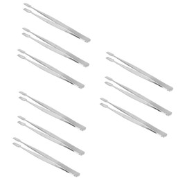 Baluue 3sets Professional Stainless Steel Tweezers Set Eyelash Stamp Tweezer Durable and Easy to Carry 3pcs*3