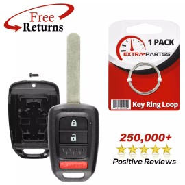 Extra-Partss Remote Car Key 3btn Shell Case for 2013 2014 2015 2016 2017 Honda