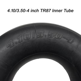 QsEzDo 4.10/3.50-4" Inner Tube for Wheelbarrows and Go Kart, ATV, Yard Tractors, Lawn Mowers, Hand Trucks, (2 pack) with TR87 Bent Metal Valve Stem for 4 inch (4”) rim
