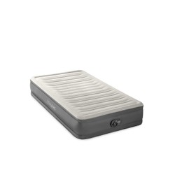 Intex 64021E TruAire Luxury Air Mattress: Fiber-Tech – Built-in Electric Pump – Multizone Support System – 13in Bed Height – Twin Size