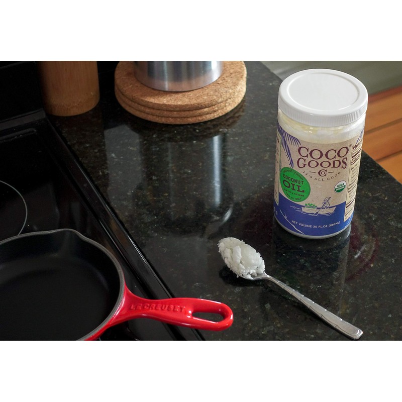 CocoGoodsCo Single-Origin Organic Unrefined Virgin Coconut Oil, Cold-Pressed - Gluten-free,