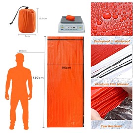Emergency Sleeping Bag Survival Sleeping Bag Emergency Tent Hiking Bivvy Bag with Survival Whistle Lightweight Waterproof Thermal Emergency Shelter PE tear resistant material Outdoor Camping Hiking