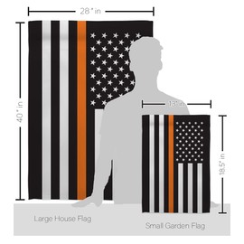 Americana Home & Garden US Thin Orange Line Garden House Flag Kit Armed Forces EMT Paramedic EMS Nurse Emergency Medical Technician Supoort Decoration Banner Small Yard Gift Double-Sided, Made in USA