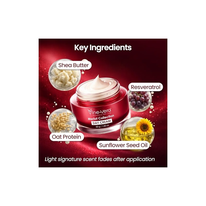 Vine Vera Resveratrol Merlot Moisture Day Cream, 50ml/1.76oz by Vine