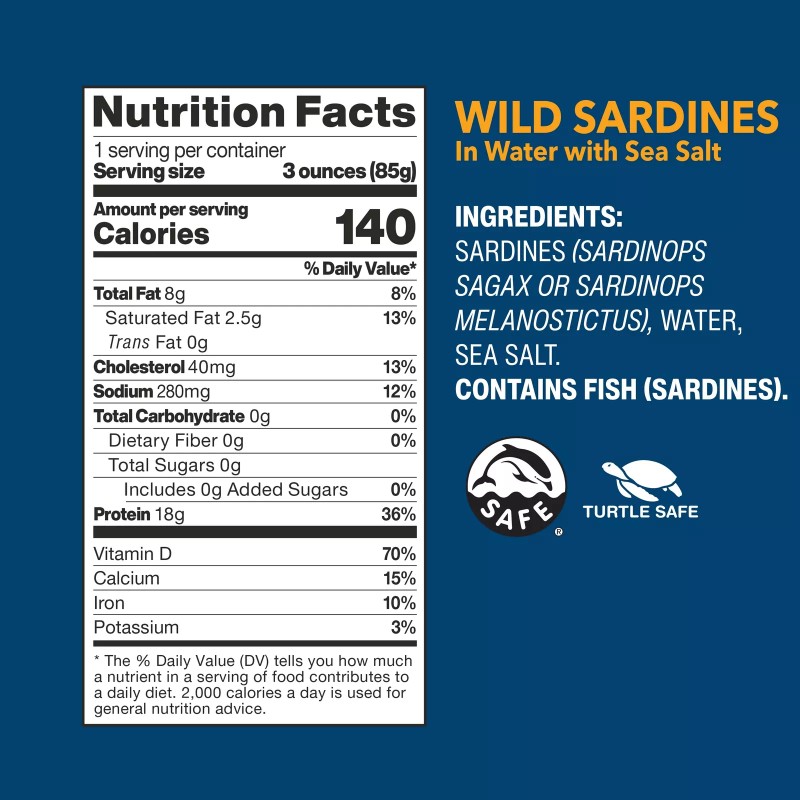 Wild Planet Sardines in Water Pack of 12 4.4 Ounce