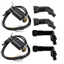 Unbranded Ignition Coils and  Spark Plug Caps Set For Honda CB350F CB400F CB500 CB550