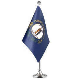 GentleGirl.USA Kentucky State Flag Kentucky KY Flag, Small Mini Kentucky State Flag Desk Flag Stick Office Table Flag on Stand Base, US Festival Events Celebration Decoration,Desk Home Decoration