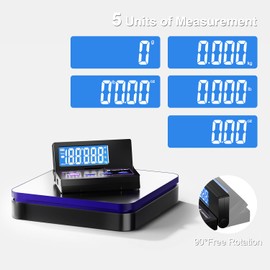 UNIWEIGH Digital Wireless Shipping Postal Scale 110lbs/0.1oz Accurate,Foldable LCD,Package Scale with Stainless Steel/5 Units/Tare/Hold Function,Postage Scale for Packages,Mail Scale,Black+Purple