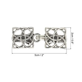 PATIKIL Cloak Clasp, 2Pcs Alloy Vintage Sweater Clips Retro Cardigan Buckles Sew on Hooks for Clothing Dress Shawl Collar Brooches and Pins, Style 1
