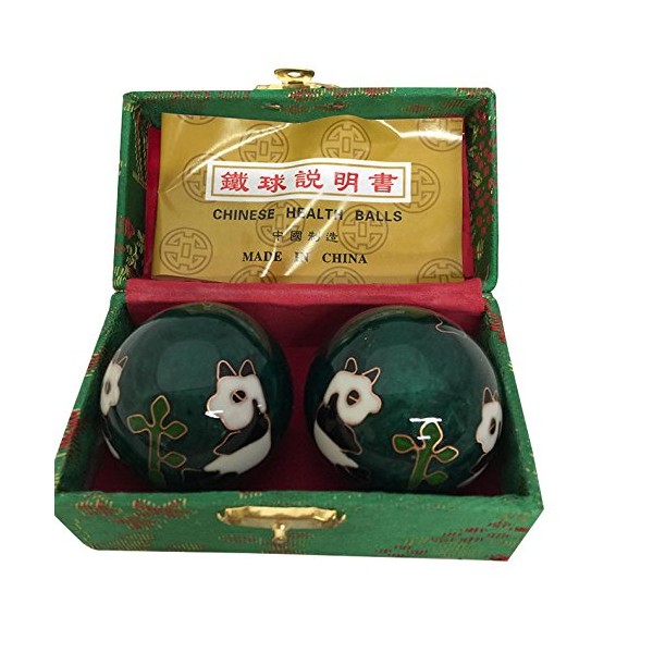 Baoding Balls Chinese health Massage Exercise Stress Balls - Green Panda #2 by THY ARTS