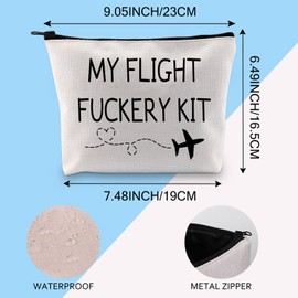 My Flight Fuckery Kit Flight Attendant Makeup Bag Pilot Airplane Flight Crew Stewardess Cosmetic Bag (Flight FUCKERY KIT 3UK)