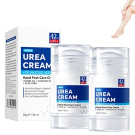 Soleneva 2PCS Urea Creme 42 Prozent, Fußcreme für Trockene Füße & Rissige Fersen, Schrundensalbe zur Hornhautentfernung, Für Hände, Knie & Ellenbogen, Schnell Einziehend & Nicht Fettend Fusspflege
