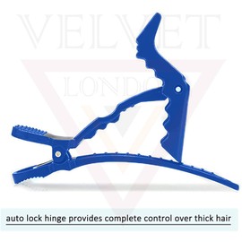 velvet london | 12PCS Crocodile Clips Hair | Professional Hair Clips For Styling | Sectioning Crocodile Hair Clips For Women Girls | Alligator Clips Hair Sectioning Clips for Salon Home Use | (Blue)