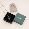 GAVU Religious CZ Paved Stainless Steel Gold Cross Necklace for