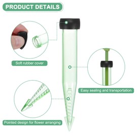 M METERXITY 50-Pack Floral Water Tubes, 4 Inch/ 10cm Plastic Floral Tubes with Rubber Caps for Flower Arrangements, Fresh Flower Water Tubes [Transparent Green]