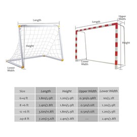 Nur Fußballnetz Fußball Tor Net, Match Training Netz Full Size Fußball Sport Ersatz Tor Netze Polypropylen Fußball Torpfosten Net für Sport Match Training Nur für 3-seitige Tore (6X4FT)