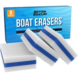 3PK Premium Boat Scuff Erasers, Boating Accessories for Cleaning, Gift for Pontoon, Fishing, Jon Boats, Decks, Vinyl and Hull Cleaner, Gadgets for Men and Women