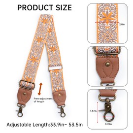 Dksongr Purse Strap Replacement Crossbody Adjustable Bag Strap Retro Jacquard Embroidery Wide Shoulder Strap for Women Handbags