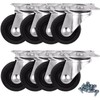 8 Pack 1" Swivel Caster Wheels Rubber Base with Top