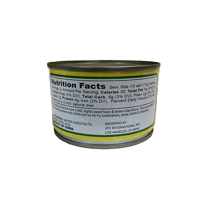 Dynasty Kosher Canned Water Chestnuts 8oz per Can (Sliced, 2