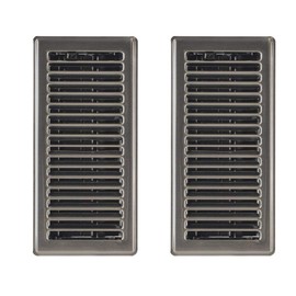 Hartford Ventilation Floor Register 4” x 12” - Contemporary Steel Vent Cover for Home - Heavy Duty Modern Metal Design with Scratch Resistant Finish - Smooth Glide Damper (2, Brushed Nickel)
