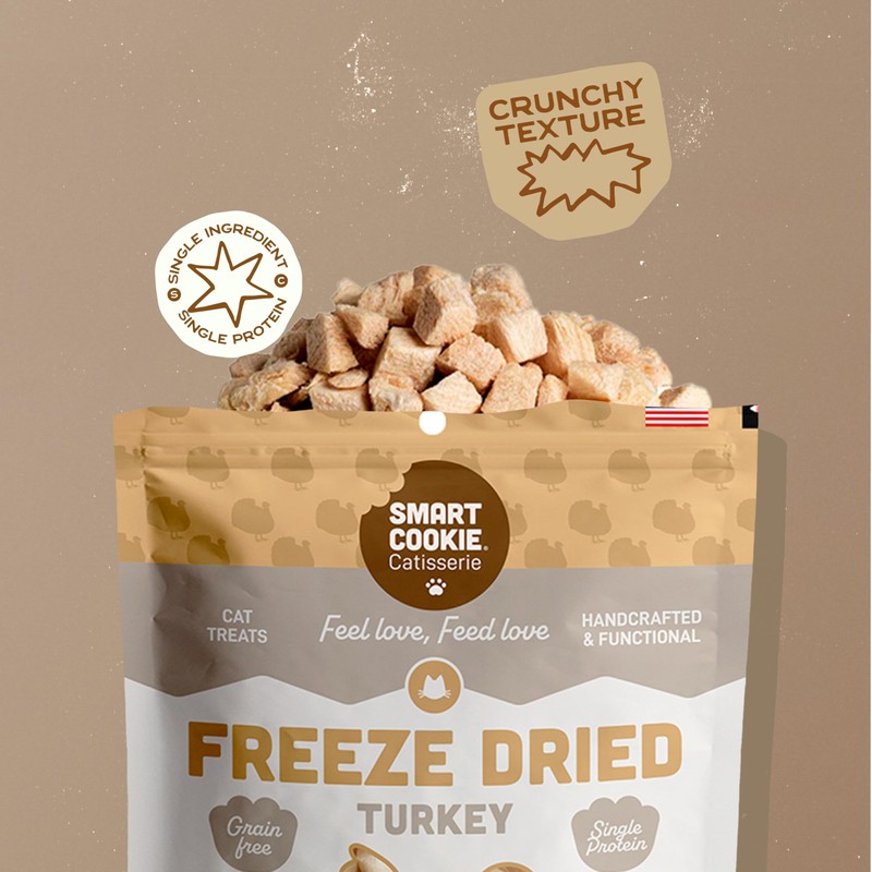 Smart Cookie Turkey Freeze Dried Cat Treats – Single Ingredient,