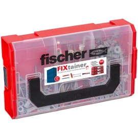 fischer FixTainer DuoLine, Dowel and Screw Box with 181 Screws, DuoTec 10, DuoBlade and DuoPower Dowels (60 Pieces 6 x 30, 30 Pieces 8 x 40), Practical Mounting Kit