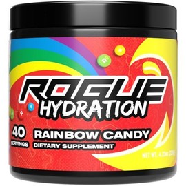 Rogue Hydration Sugar-Free Electrolyte Powder Drink Mix Tub - 40 Servings - Flavor: Rainbow Candy