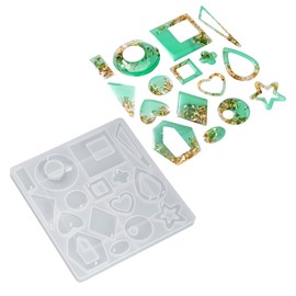 Angel Wings Different Shape Earring Molds Rectangle Silicone Water Droplet Resin Earrings Mold Irregular Geometric Shape Silicone Earring Mold for DIY Earrings Keychains Resin Pendant