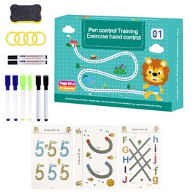 Caligrafía para Niños, Libro de Trabajo Reutilizable Scribble, Entrenamiento de Control de Lápiz,Libro de Trabajo Preescolar - Cuadernos Reutilizable para Niño Niña