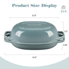 EDGING CASTING Enameled Cast Iron Dutch Oven Pot with Lid, Oval Dutch Oven for Bread Baking, Bread Oven for Homemade Sourdough Bread Baking, 5qt, Seasalt