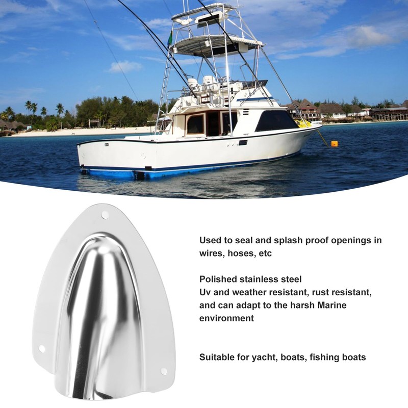 FECAMOS Stainless Steel Cable Cover Marine Shell 1 Pair Heavy