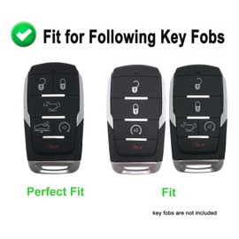 Key Fob Cover Case Fit for 2019-2020 RAM 1500 Remote Holder Skin Protector Keyless Entry Sleeve Accessories (Blue)