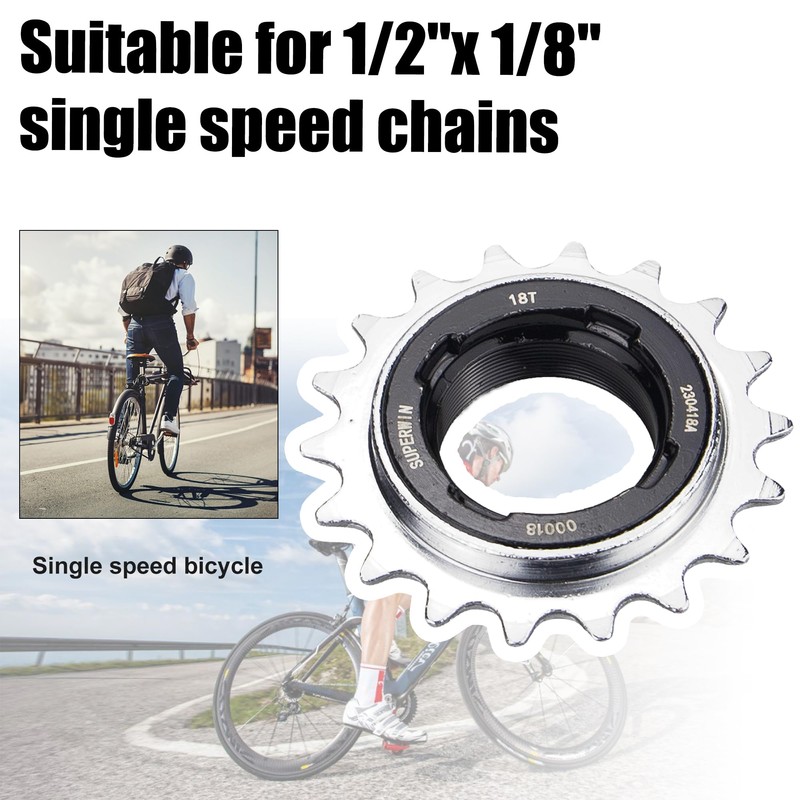 WEEROCK Bike Single Speed Freewheel 18T,One Speed Bicycle Freewheel