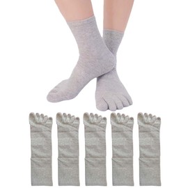 Lifemaster Men's Five Toe Socks, Five Toe Socks, Crew Socks, Set of 5, Colorful, Cotton, Standard Thickness, Stylish, Casual, Spring, Summer, Autumn, 9.8 - 11.0 inches (25 - 28 cm), Gift, 5 Pair-10