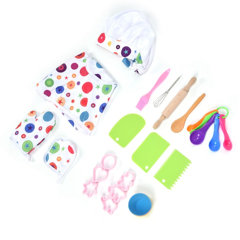 26 Pcs Children Chef Set Washable Safe Kids Chef Role