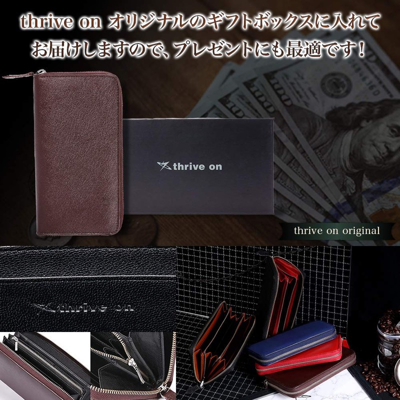 Thrive on Wallet, Men's, Long Wallet, Women's, Genuine Leather, YKK