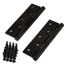 SOTECH Pack of 2 Door Hinges 127 x 76 x 2.5 mm Screw-On Tape Stainless Steel SS304 Black Ball Bearing Mounted with Stainless Steel Screws Load Capacity 75 kg Hinge for Indoor and Outdoor Use Hinge
