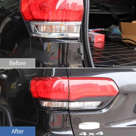 JHO Cubierta de repuesto para luces traseras negras brillantes para Jeep Grand Cherokee WK2 2014-2021 (4 rebanadas)