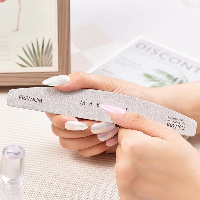Makartt Nail File, 100/180 Grit Nail Files for Natural Nails,